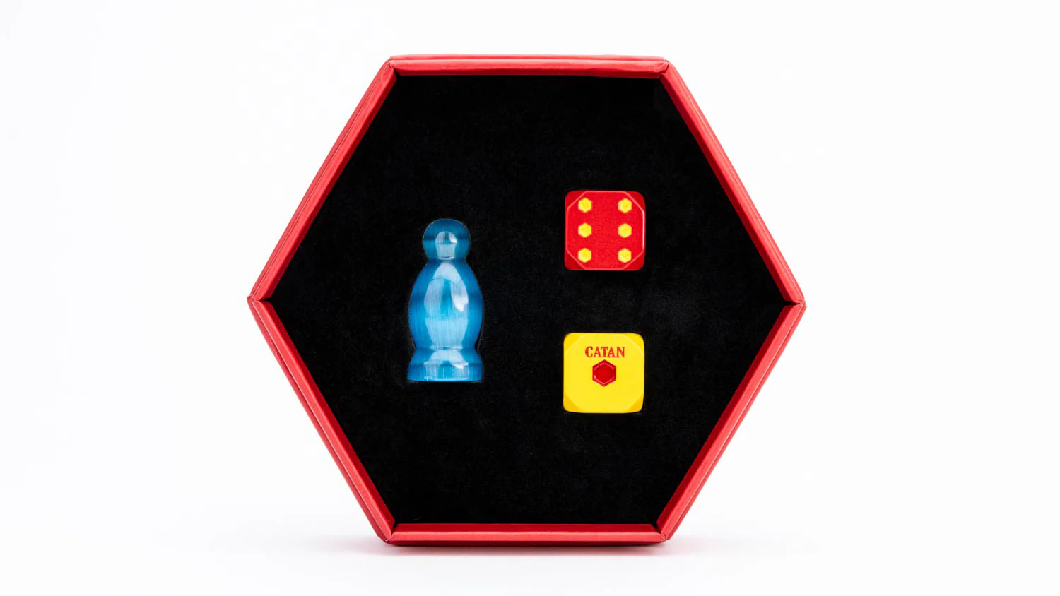 CATAN® Premium Robber & Metal Dice Set- Cat’s Eye Aquamarine - Image 3