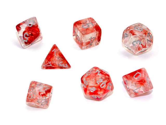 Chessex - 7-Dice Set - Nebula - Red/Silver Luminary (Polyhedral) - Image 3