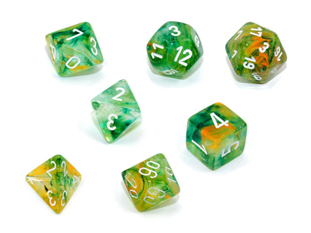 Chessex - 7-Dice Set - Nebula - Spring/White Luminary (Polyhedral) - Image 3