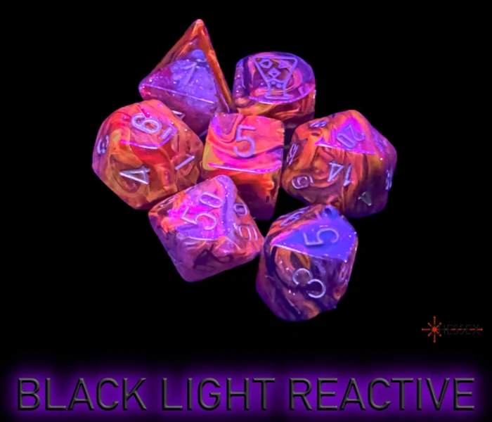 Chessex - Lab Dice 7 Piece - Borealis Cosmos/gold Polyhedral (With Bonus Die) - Image 3