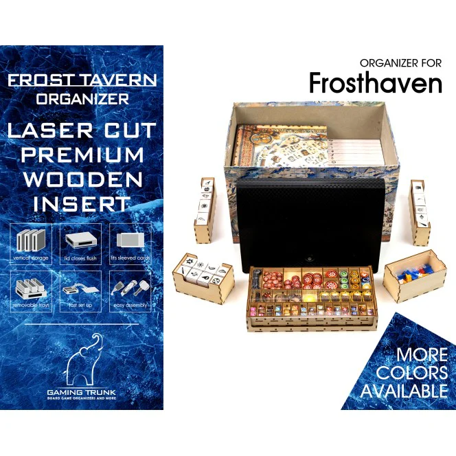 Gaming Trunk - Frost Tavern Organizer w/o Map Tiles Tray for Frosthaven (Natural) - Image 16