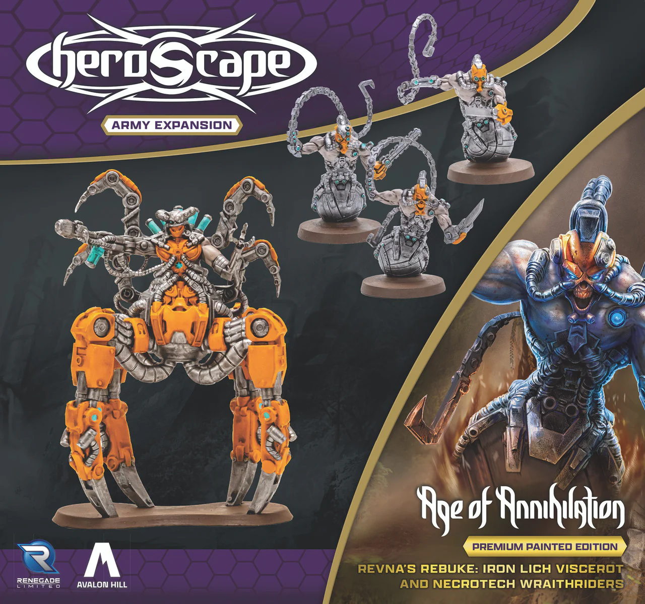 Heroscape: Revna's Rebuke – Iron Lich Viscerot and Necrotech Wraithriders Army Expansion (Premium Painted Edition) *PRE-ORDER* - Image 2