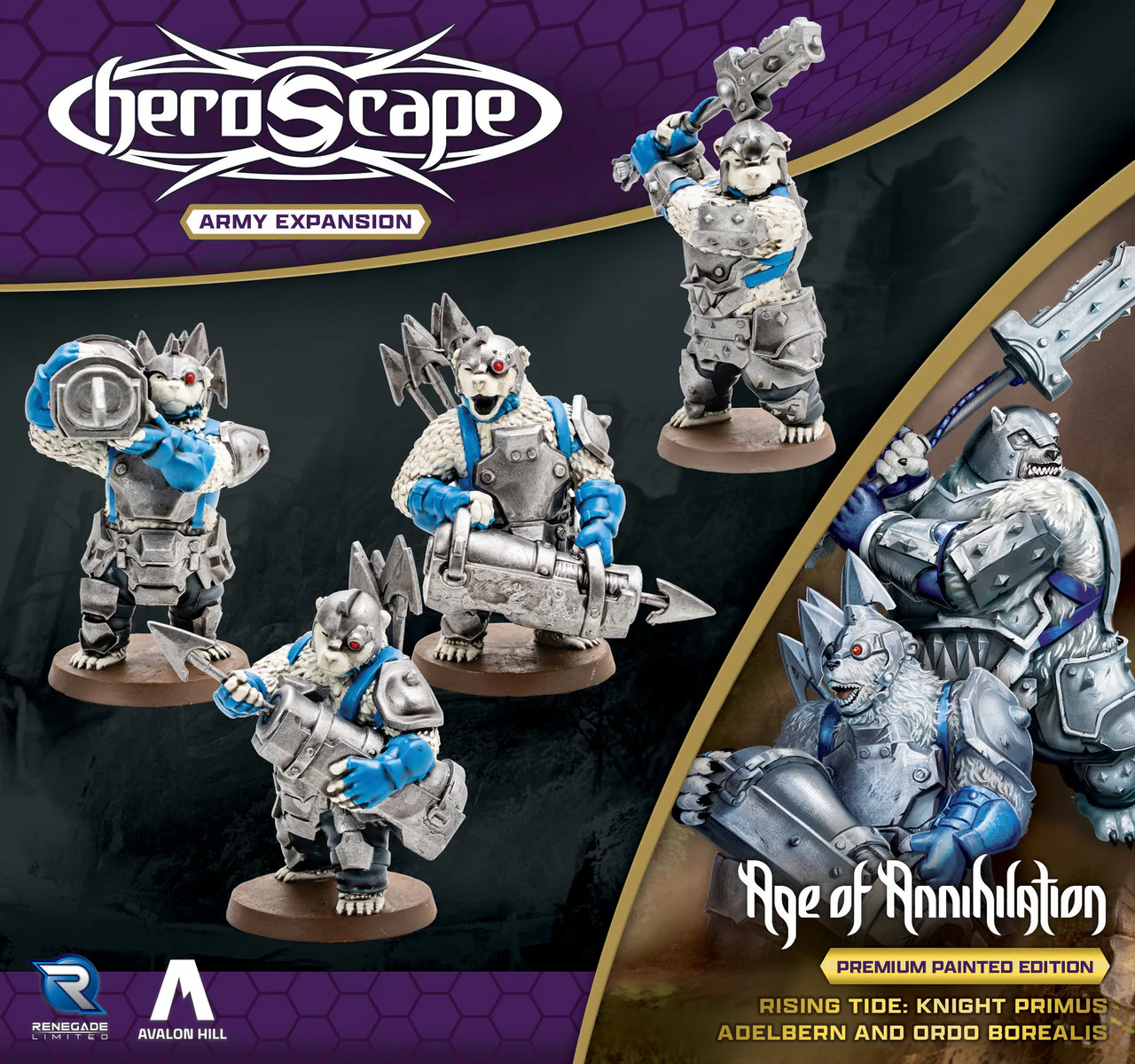 Heroscape: Rising Tide – Knight Primus Adelbern and Ordo Borealis Army Expansion (Standard Unpainted Edition) - Image 2