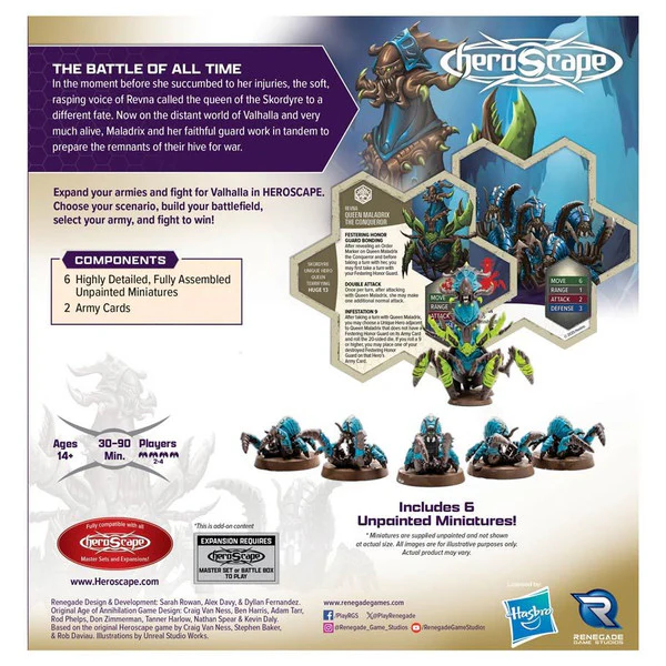 Heroscape: Rising Tide – Queen Maladrix and Festering Honor Guard Army Expansion (Unpainted) - Image 2