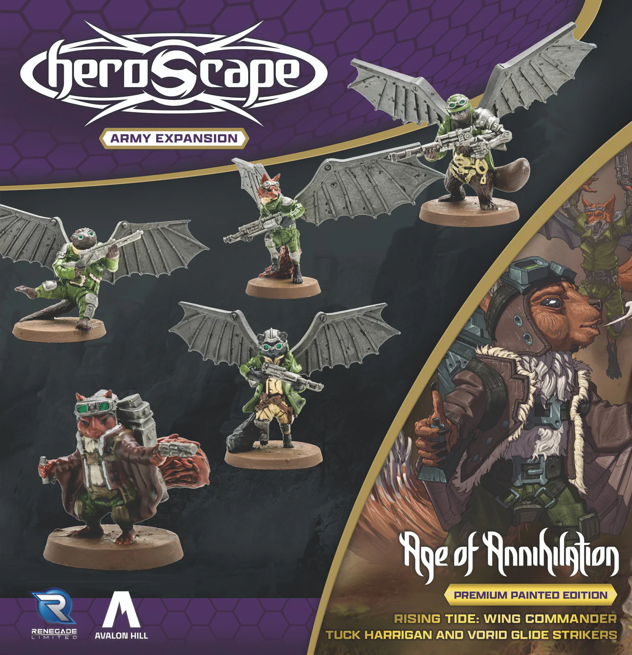 Heroscape: Rising Tide – Vorid Glide Strikers and Wing Commander Tuck Harrigan (Premium Painted Edition) - Image 2