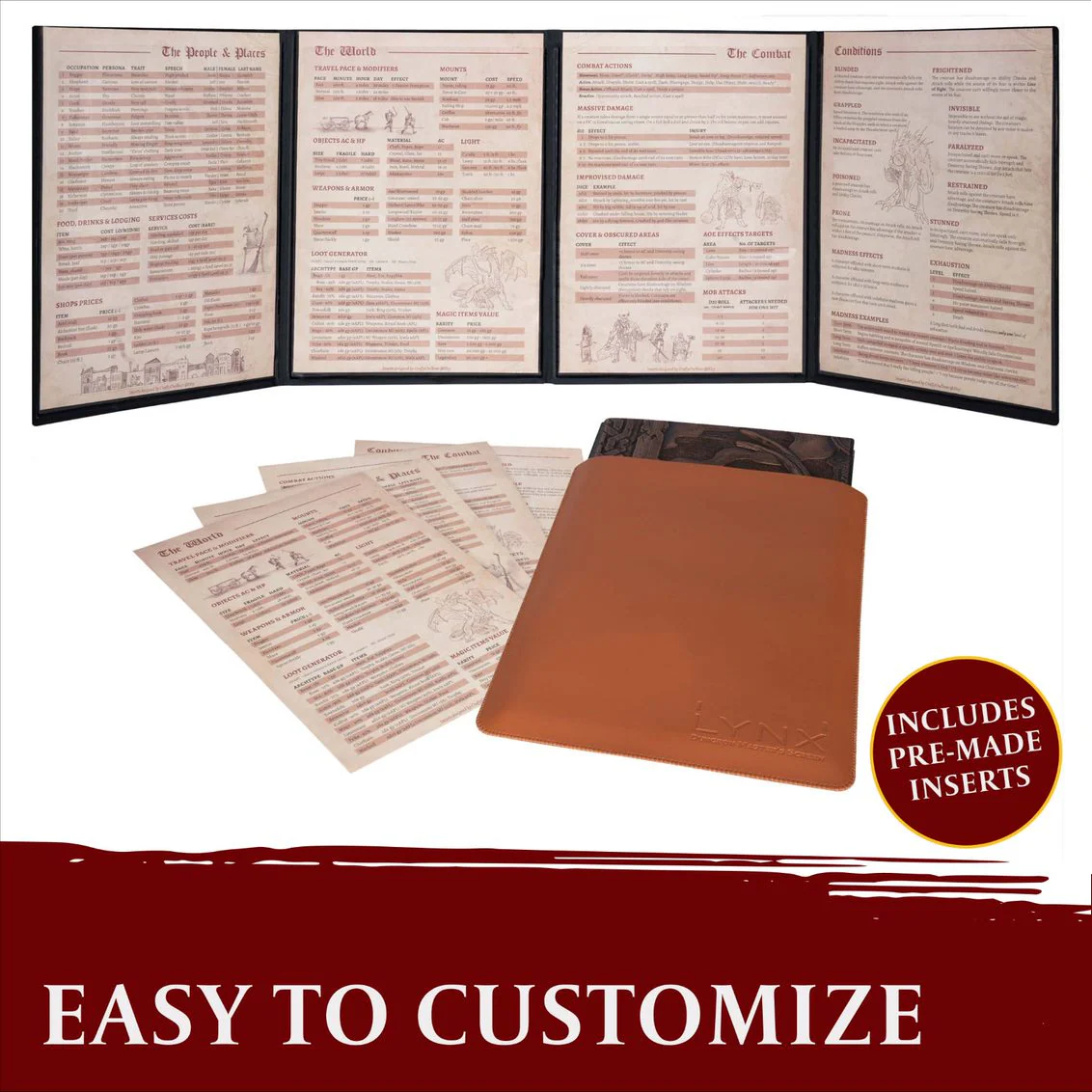 Lynx - 3D Faux-Leather Customizable Dungeon Master Screen - Image 2