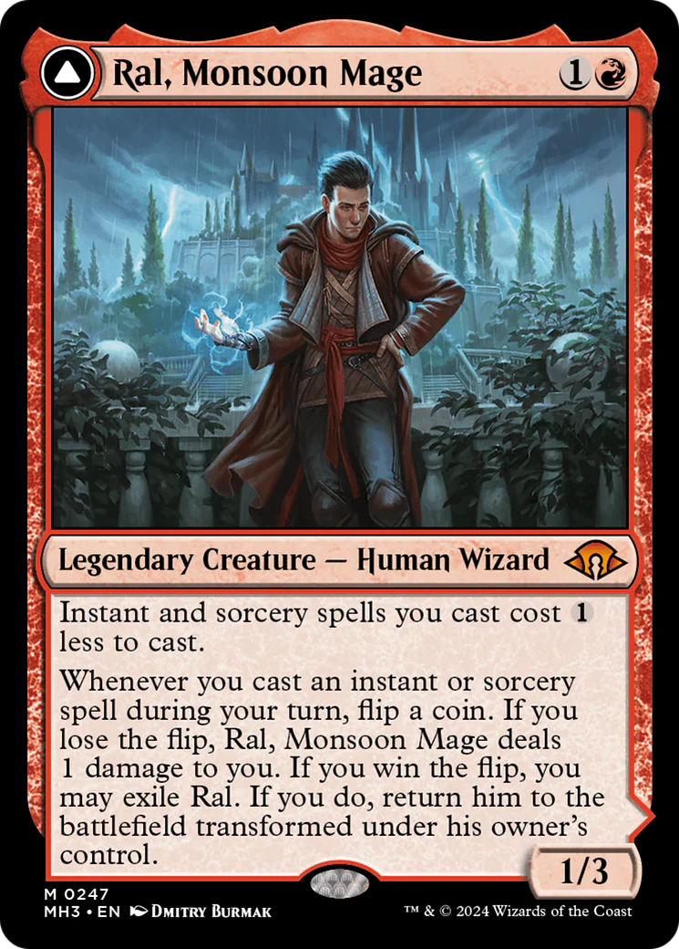 Ral, Monsoon Mage // Ral, Leyline Prodigy (MH3-247) - Modern Horizons 3 [Mythic] - Image 5