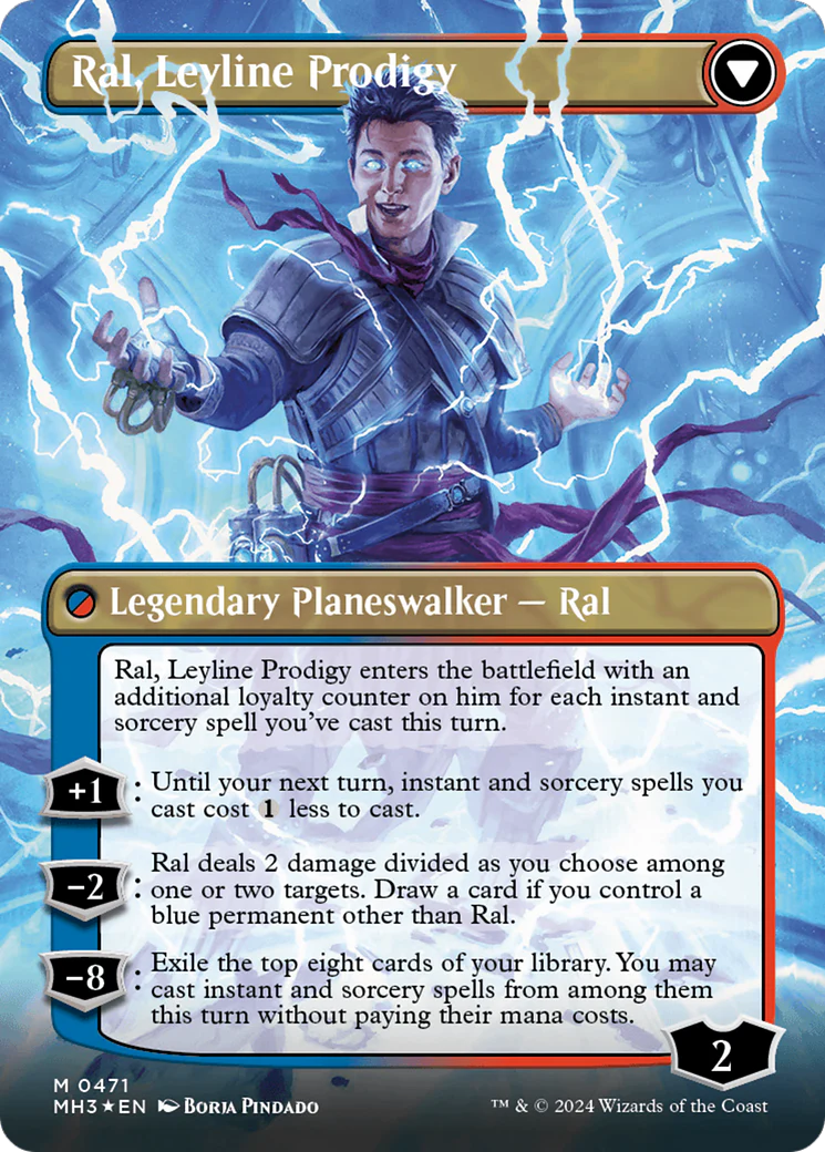 Ral, Monsoon Mage // Ral, Leyline Prodigy (MH3-471) - Modern Horizons 3 (Borderless) Textured Foil [Mythic] - Image 2