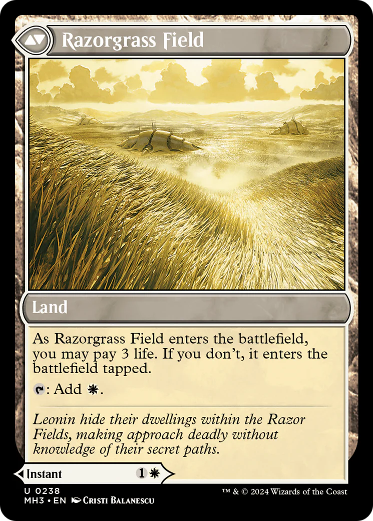 Razorgrass Ambush // Razorgrass Field (MH3-238) - Modern Horizons 3 Foil [Uncommon] - Image 2