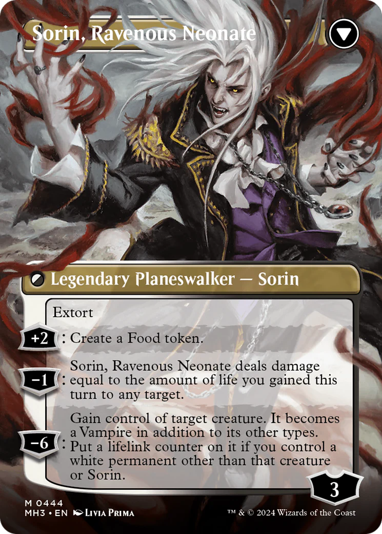Sorin of House Markov // Sorin, Ravenous Neonate (MH3-444) - Modern Horizons 3 (Borderless) Foil [Mythic] - Image 2