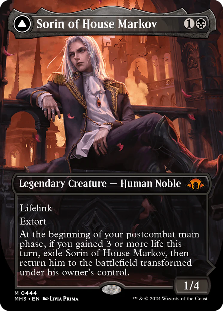 Sorin of House Markov // Sorin, Ravenous Neonate (MH3-444) - Modern Horizons 3 (Borderless) Foil [Mythic] - Image 3
