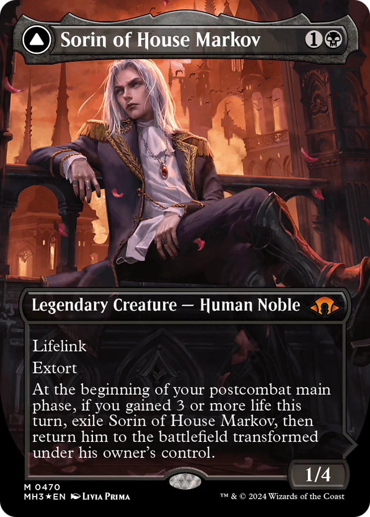 Sorin of House Markov // Sorin, Ravenous Neonate (MH3-470) - Modern Horizons 3 (Borderless) Textured Foil [Mythic] - Image 3