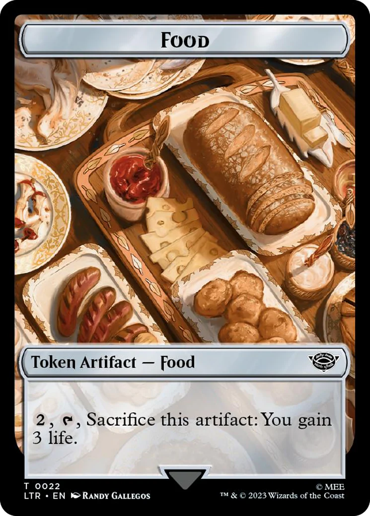 Spirit // Food (0022) Double-Sided Token (Surge Foil) [The Lord of the Rings: Tales of Middle-Earth Tokens] - Image 2
