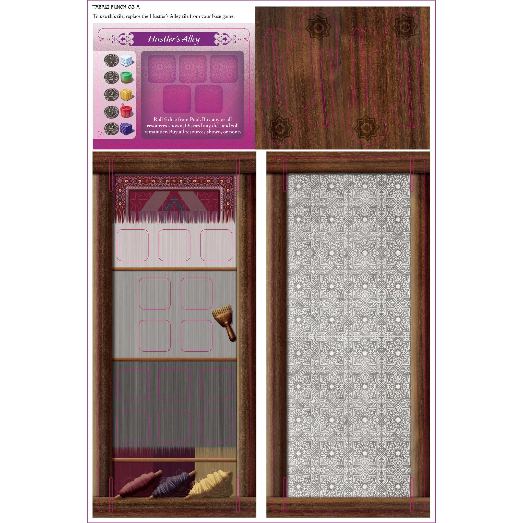 Tabriz Promo Punchboard (Bonus Tile & Dice Pool Board) - Image 2