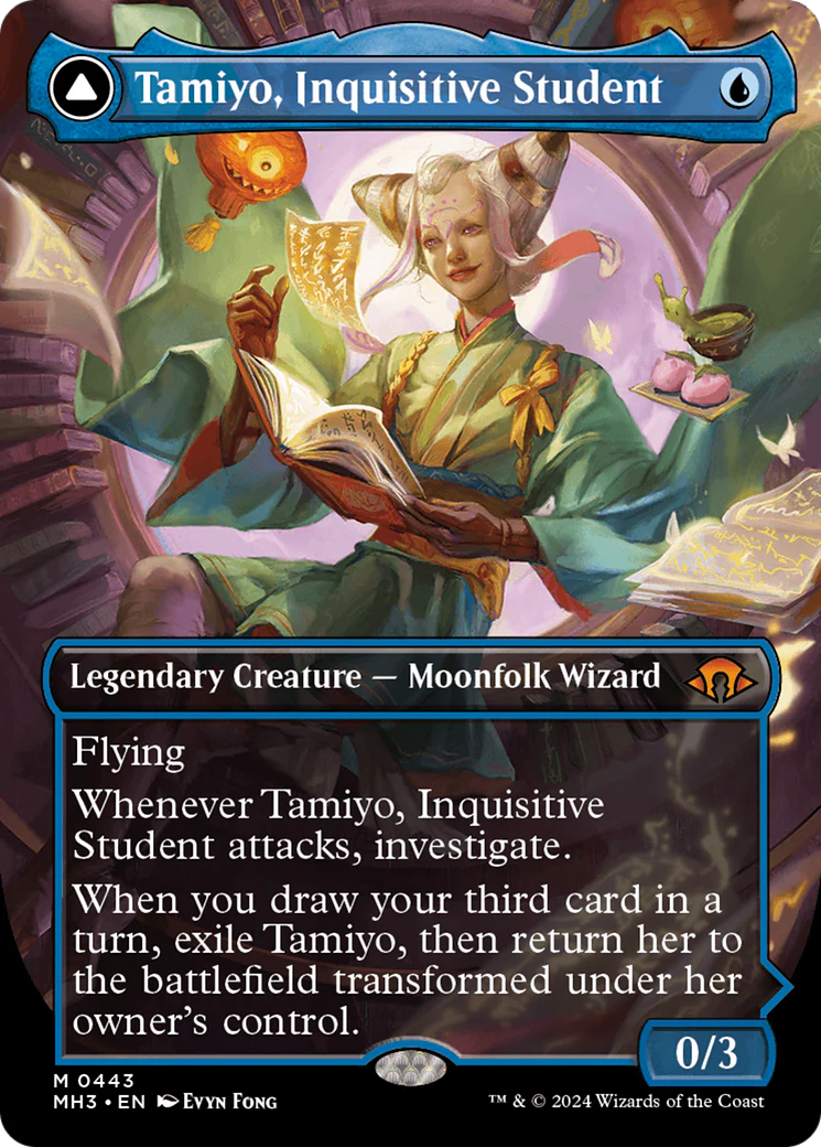 Tamiyo, Inquisitive Student // Tamiyo, Seasoned Scholar (MH3-443) - Modern Horizons 3 (Borderless) [Mythic] - Image 6