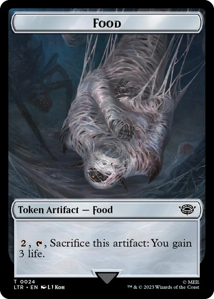 Treasure // Food (0024) Double-Sided Token (Surge Foil) [The Lord of the Rings: Tales of Middle-Earth Tokens] - Image 2