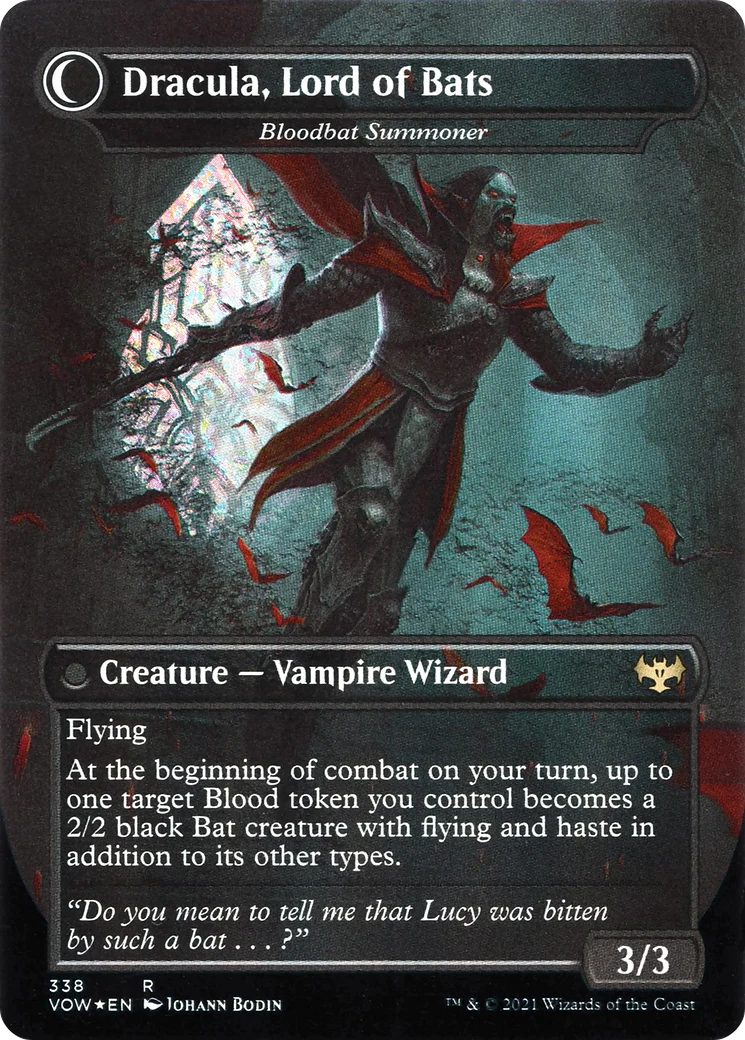 Voldaren Bloodcaster // Bloodbat Summoner (VOW-338) - Innistrad: Crimson Vow: (Double Faced Transform) (Borderless) Foil [Rare] - Image 2