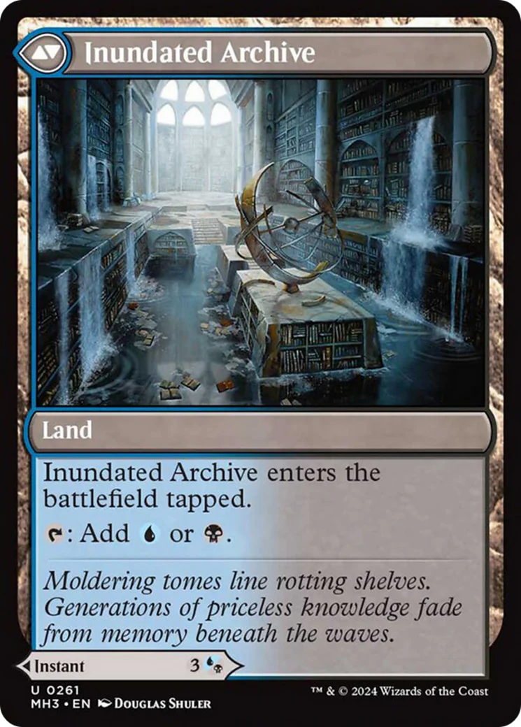 Waterlogged Teachings // Inundated Archive (MH3-261) - Modern Horizons 3 Foil [Uncommon] - Image 2